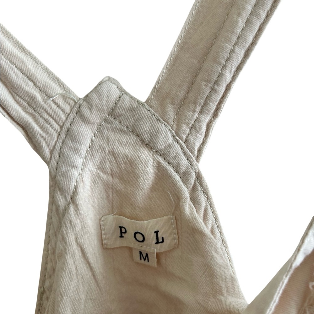 POL Mixed Print Patchwork Overall Dress in Oatmilk - Picture 9 of 11